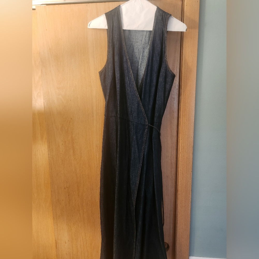 Denim wrap dress